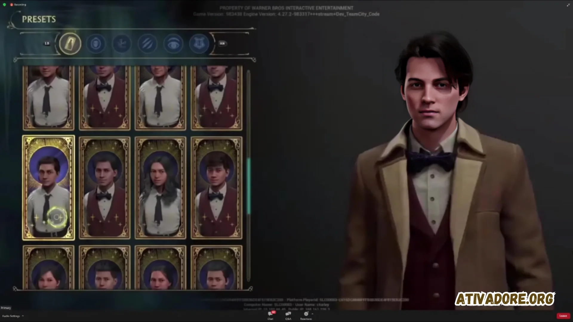 Hogwarts Legacy Criação de personagem personalizada