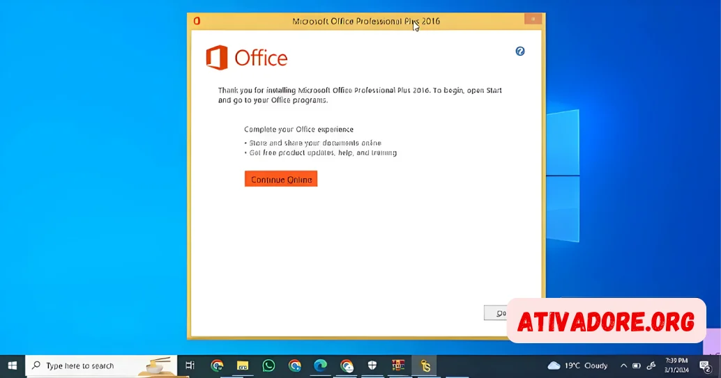 Office 2016 instalado